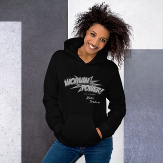 Music Marketer - Phantom Grey on Black Hoodie