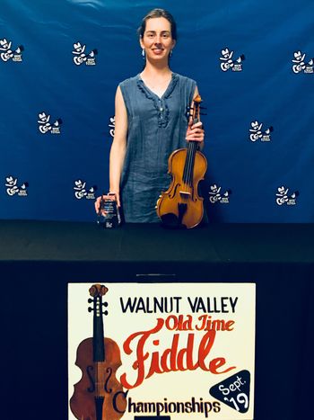 Marina places top 3 at the 2019 Winfield National Fiddle Contest and wins another fiddle and trophy.
