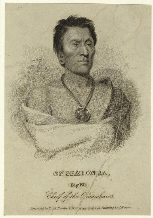 Chief Big Elk of the Omaha's, Fabians Great Grand Father going back three generations.
Birth: 1770
Death: 1846
Native American Chief. He was known as Ong-pa-ton-ga to the Omaha Tribe. As a youngster, the Pawnee Tribe was the enemy of the Omaha people, and Big Elk earned a reputation as a warrior fighting skirmishes with them. Within his own tribe he was known for his courage in battle and for his fairness in making decisions. When Chief Washinggusaba (Black Bird), who was known as a tyrant by the Omaha people, died in 1800, Big Elk was chosen as the new principal chief. About this time the white folks began to pass through and settle in the land that the Omaha considered as theirs. In 1821 and again in 1837 he traveled to Washington DC to negotiate treaties for his people and became known as an accomplished orator and a brilliant negotiator. He continued to lead his people until a fever killed him in 1846. He was buried in Bellevue, Nebraska, at a site called Elk Hill, but known to the Omaha people as Ong-pa-ton-ga Xiathon, meaning, "the Place Where Big Elk Is Buried." (bio by: Tom Todd)