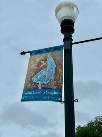 My art on a banner in New Bern! So exciting!!! Thanks to the Craven Arts Council / Bank of the Arts for the opportunity and to Chris and Judy McCrudden for sponsoring!