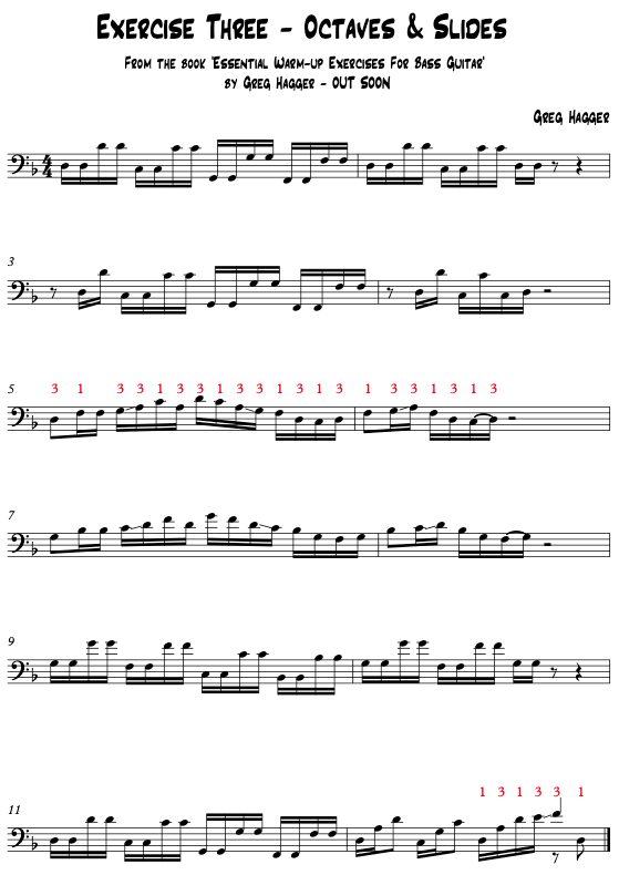 warm up exercise for bass guitar by Greg's Bass Shed