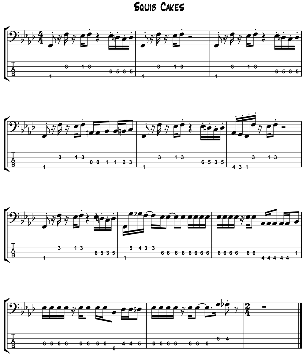 Squib Cakes Tower Of Power Bass Tabs