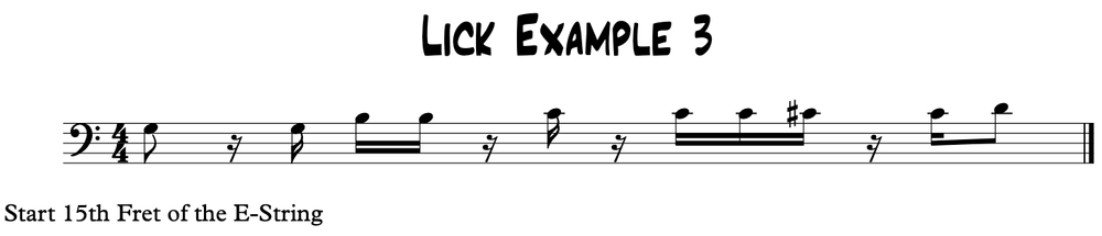 notation for bass guitar lick