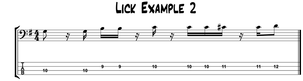 TAB for bass guitar lick