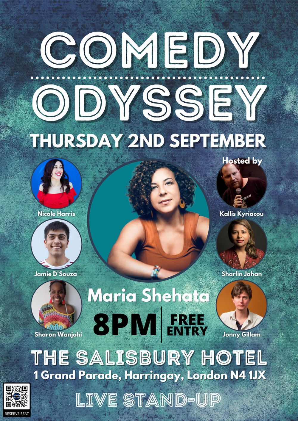 THE VERY FIRST "COMEDY ODYSSEY" SHOW, headlined by Maria Shehata. Reserve A ticket HERE: https://www.eventbrite.co.uk/e/167228207069