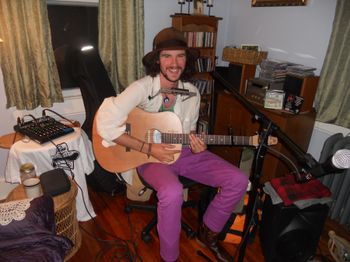 Singer-Songwriter and anti-Fracking activist Penn Johnson performing at the songs4peace concert for Food & Water Watch.