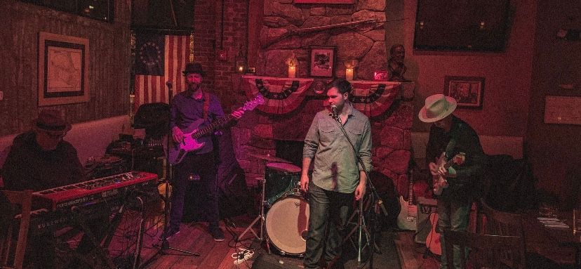 Michael with Seth Rosenbloom, Jesse Williams, Bruce Bears, Mark Teixeira at Menontomy Grill, Arington MA