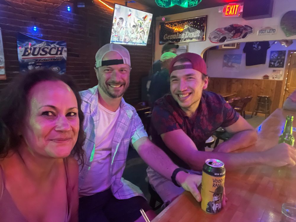 After the show a beer with good friends Doug Shortreed and Jason Basner - Bass Player