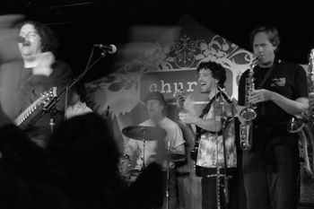 With Prarie Prince & Bobby Strickland (of the Tubes and Todd Rundgren), and Gary Backstrom, Boston, 2011.