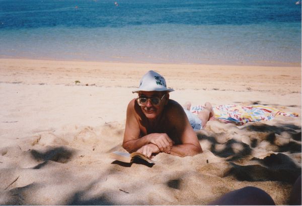 Joseph Campbell on the beach