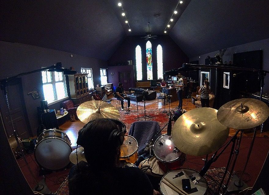Ellis in Transit recording their debut EP at Catherine North Studios