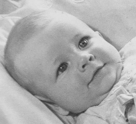 Mick Greenwood as a baby