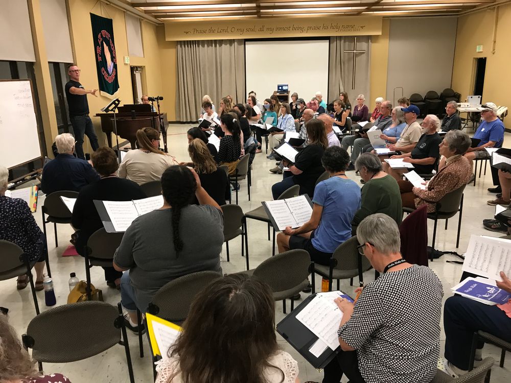 September 2022 - Rehearsal for "Our Songs of Joy" with Robb Harrison, Artistic Director