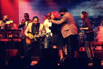 One of Rachel's mentors, Esteban Williamson, performing with her and the company of Tallahassee Nights Live at the Moon