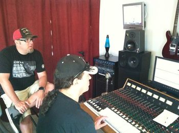 Danny works with Mark Nathanson in his Canyon Lake studio working out final mixes and mastering the final stereo two-track Wave File version of the True Strings' recordings.