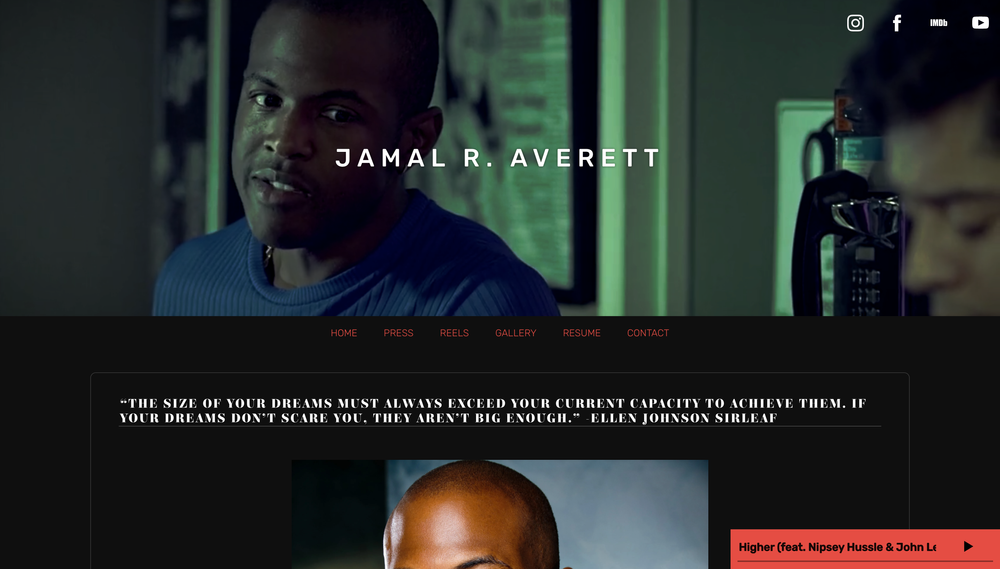 This website was CuratedbyNep for Actor Jamal Averett. Simple online portfolio/virtual resume