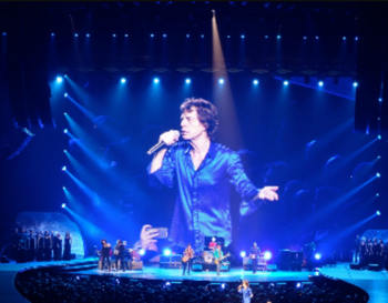 Members of GHOSTLIGHT and the Washington Chorus performing with the Rolling Stones at the Verizon Center in Washington DC. Conductors Dr. Evelyn Troester DeGraf & Elena Willamson