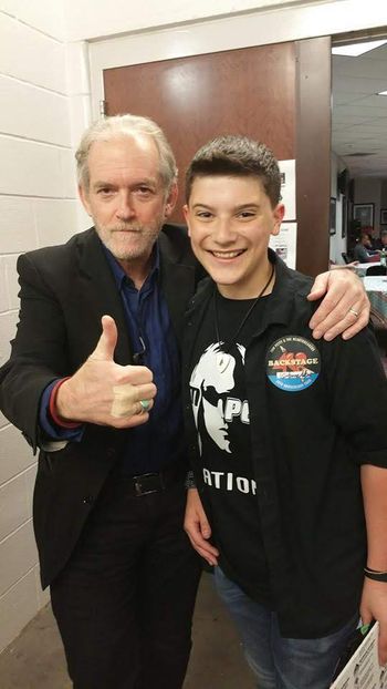 Jake with Benmont Tench, founding member and keyboardist for Tom Petty and the Heartbreakers, backstage at Prudential Center.