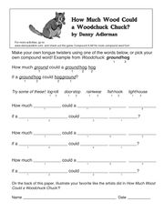 Woodchuck-Make your own tongue-twister worksheet