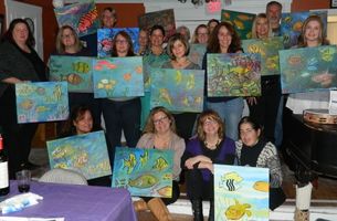 Fish wine and art event with Kim Adlerman