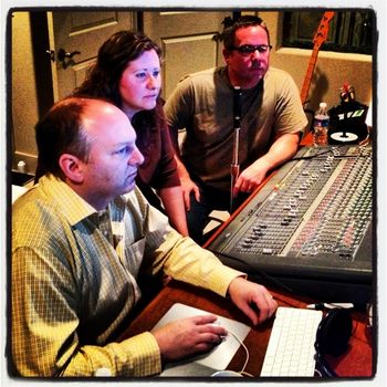 River Rat Studio, December 15, 2012 David George, Jessica Baldwin, and JW put the finishing touches on "Bread Alone"