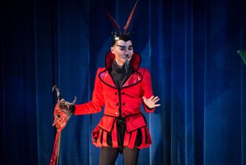 Christopher Cartmill's production of Goethe's Faust — The Ironic Scold Goethe's FAUST directed by Christopher Cartmill, set design by Bo Ra Kwan, costumes by Sarah Zinn and lighting design by Catherine Cusick — pictured Michael (Matisse Neal) photo by Matt Pilsner