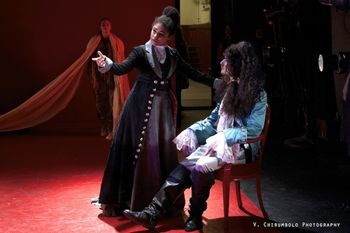 The Generals in Christopher Cartmill's production of Goldoni's LA GUERRA Victoria Janicki (Sigismonda) and Jack Doyle (Egidio)