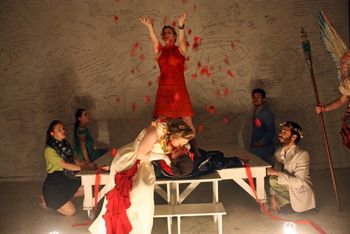 Christopher Cartmill's production of Lope de Vega's ACTING IS BELIEVING (LO FINGIDO VERDADERO) — D The Death of Saint GenesiusSet by Zach Sitrin, lights by Vici Chirumbolo and costumes by Mary Kutch. Picture "the Martyrdom of Genesius" (photo by Allegra Heart)