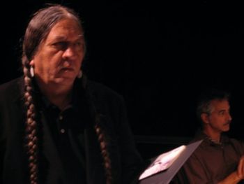 Dan C. Jones (as Standing Bear) and David Strathairn Christopher Cartmill's HOME LAND at the Lied Center for the Performing Arts (directed by Kristin Horton)