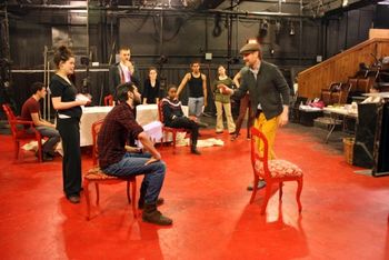 Directing LA GUERRA Christopher Cartmill directs Goldoni's LA GUERRA at Mason Gross School of the Arts — Rehearsal (photo by Allegra Heart)