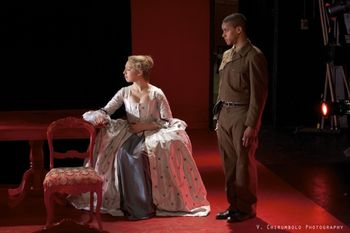 Florida and Faustino in Christopher Cartmill's production of Goldoni's LA GUERRA Clea DeCrane and Jerry Sánchez