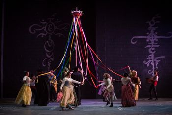 Christopher Cartmill's production of Goethe's Faust — Maypole Goethe's FAUST directed by Christopher Cartmill, set design by Bo Ra Kwan, costumes by Sarah Zinn and lighting design by Catherine Cusick — pictured, the ensemble — photo by Matt Pilsner