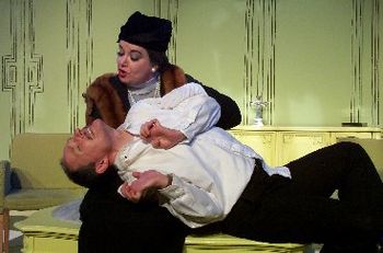 Mother and Son Virginia Lowery (Mme Pernelle) and Ken Bolden (as Orgon in 2004 Gad's Hill of Christopher Cartmill's translation of Molière's TARTUFFE