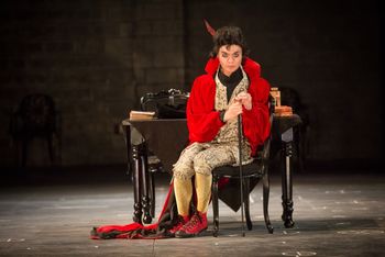 Christopher Cartmill's production of Goethe's Faust — The Spirit of Negation Goethe's FAUST directed by Christopher Cartmill, set design by Bo Ra Kwan, costumes by Sarah Zinn and lighting design by Catherine Cusick — pictured Mephistopheles (Timothy Bright) photo by Matt Pilsner