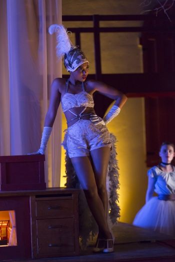 Christopher Cartmill's production of August Strindberg's A DREAM PLAY (Chorus Girl) Nia Akilah Robinson (Chorus Girl) in August Strindberg's A DREAM PLAY, directed by Christopher Cartmill with sets by Claudia Barragan, lights by Casandra Zeugin & costumes by Sarah Zinn (photo by Matt Pilsner).