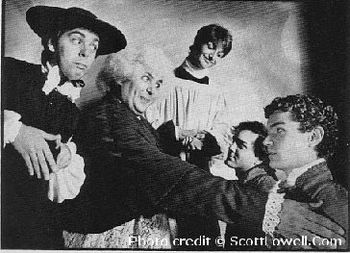 At Louis-le-Grand Scott Mikita, Dan Ruben, Steven Darnell, Scott Lowell and James Marster in Christopher Cartmill's INCORRUPTIBLE