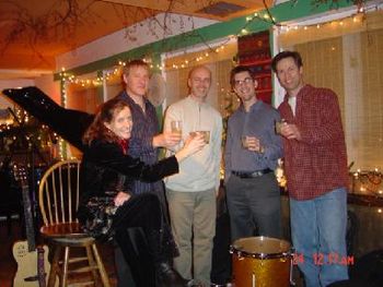 The Band after our gig at the Acton Jazz Café enjoying a caipirinha! - Molly Flannery,Jon Simmons,Fernando,Greg Loughman and Steve Rose