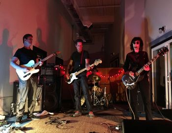 TSC at Sonelab Studio, Easthampton, MA 9/12/15. Photo by Ziba Ghassemi New Stone Coyote! : Doug Tibbles Jr. on lead guitar. John Tibbles, Doug Tibbles, Barbara Keith