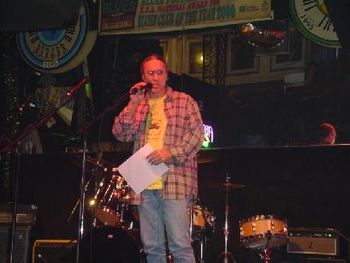 Accepting the award for the 2005 Best Other Blues Instrumentalist of the Year Award at the MCBS Blue