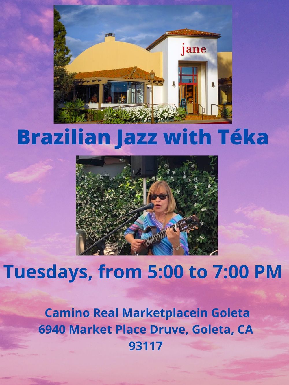 Téka plays solo every Tuesday at Jane - Stop by and say hello!