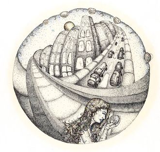 Cover drawing from "For the Moment"