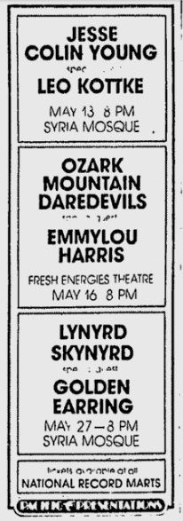 Some_gig_somewhere__1975 We played a string of dates with Emmylou, she was great and so was her band