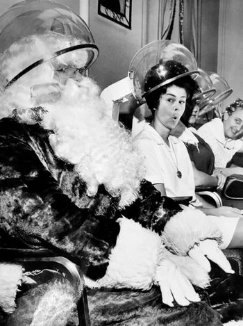 Christmas 2018 The toys are made, the sleigh is packed and the reindeer have been fed. And Santa's got a few minutes left over for a little "me time."