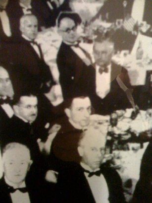 The man in the center of this photo is NOT me! Echoes of Zelig or The Shining. The photo hangs on the wall of the Waldorf Astoria hotel in NYC. It was taken in one of the ballrooms in 1931. Freaky!