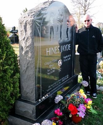 Paying tribute to the best boss I've ever had - Gregory Hines' gravesite in the suburbs of Toronto - Fall 2004