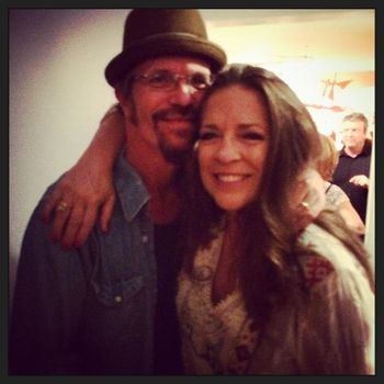 September 21, 2014. St. Louis, MO. Photo by Janet Henneman. Brian Henneman of the Bottle Rockets and Carlene after her show in St. Louis. Brian co-wrote the Bottle Rockets song "Welfare Music" with the line "Buys cassette tapes in the bargain bin, loves Carlene Carter and Loretta Lynn."