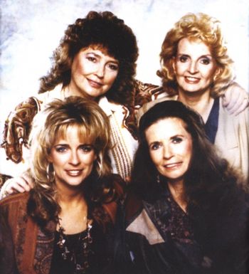The Carter Family Wildwood Flower album, 1987. Clockwise from top left: Anita, Helen, June, Carlene.