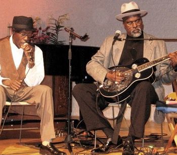 DC2007LarryTaylorMikeBaytop Larry with Mike Baytop at DC Blues Society 20th anniversary, Westminster Presby Church