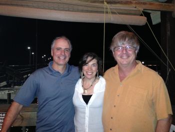 Recording in Alabama, Oct. 2013 - enjoying dinner by the water after a day in the studio, with John Whelan