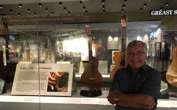 At the Birthplace of Country Music Museum Greg's 1926 Martin D-17 (like the one Jimmy Rogers played) on display in Bristol, VA/TN
